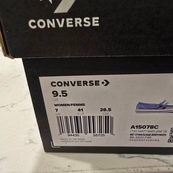 Woman's Shoes Converse Chuck Taylor All Star Dainty Mary Jane Ballet Blue Sz 9.5 - Picture 9 of 14